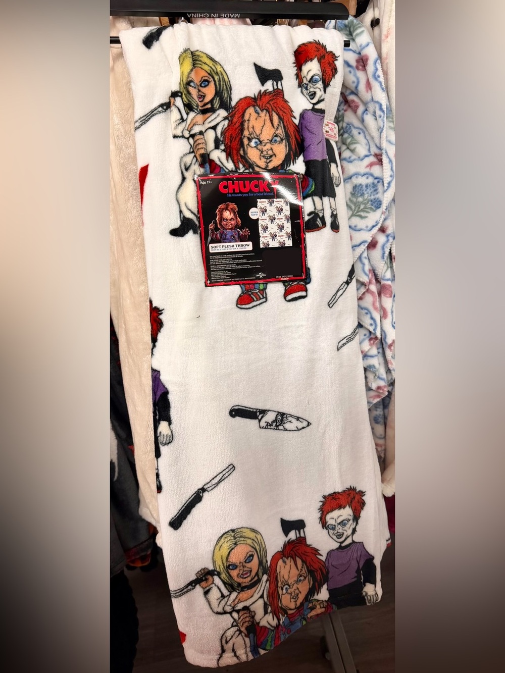 New chucky Halloween plush blanket throw